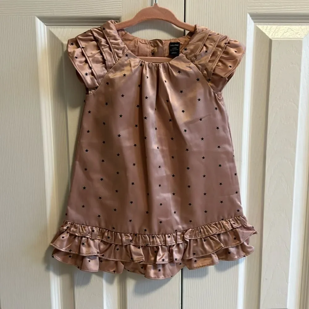 Gap Little Girls Mauve Star Print Ruffle Hem Dress NWT 12–18M